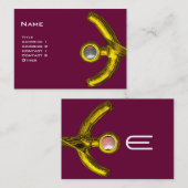 Carte De Visite PISCES ABSTRAIT, Pearl violet jaune rose gris (Devant / Derrière)