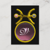 Carte De Visite PISCES MONOGRAM Pearl Améthyste jaune rose violet (Dos)