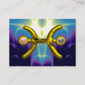 Carte De Visite PISCES, perle, bleu vif, rose violet vif (Dos)