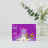 Carte De Visite PISCES, perle, vif violet violet rose violet vif (Debout devant)