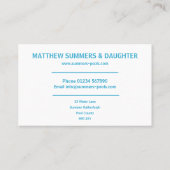 Carte De Visite Piscine Abstraite Minimaliste Ondes Océanie (Dos)