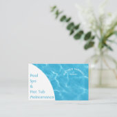 Carte De Visite Piscine Abstraite Minimaliste Ondes Océanie (Debout devant)