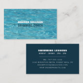 Carte De Visite Piscine, Coach/Instructeur de natation (Devant / Derrière)