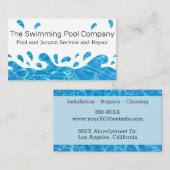 Carte De Visite Piscine d'eau en cascade ou jacuzzi (Devant / Derrière)