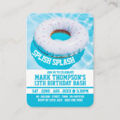 Carte De Visite Piscine Doughnut, Pool Party Anniversaire Billets  (Devant)