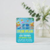 Carte De Visite Piscine ensoleillée, fête de la piscine Billets de (Debout devant)