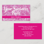Carte De Visite Piscine Rose Chaud Photo (Devant / Derrière)