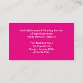 Carte De Visite Piscine Rose Chaud Photo (Dos)