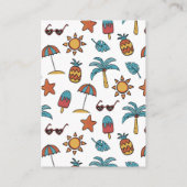 Carte De Visite Piscine tropicale, Pool Party Anniversaire Billets (Dos)