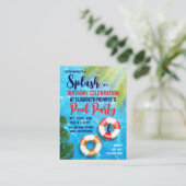 Carte De Visite Piscine tropicale, Pool Party Anniversaire Billets (Debout devant)