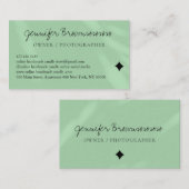 Carte De Visite Piscine verte couleur moderne médias sociaux écrit (Devant / Derrière)