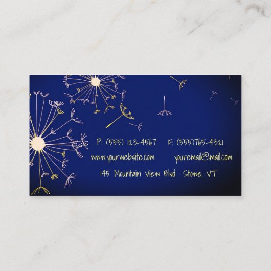 Carte De Visite Pissenlit dans le vent (Dos)