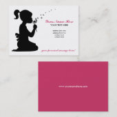 Carte De Visite Pissenlit de soufflement de fille (Devant / Derrière)