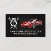 Carte De Visite Piston de clé | Mécanicien | Voiture de sport (Devant)