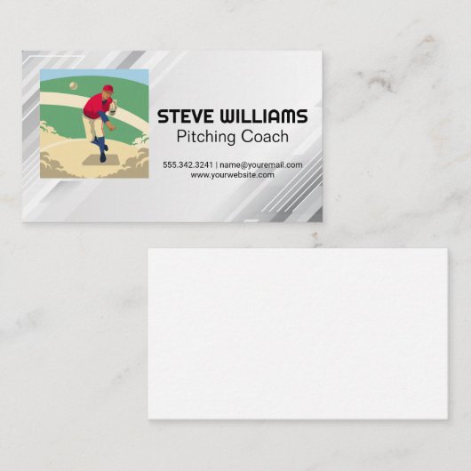 Carte De Visite Pitcher Throwing Baseball (Devant / Derrière)