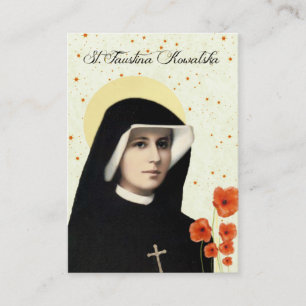 Carte De Visite Pitié divine de St Faustina de chapelet de Jésus