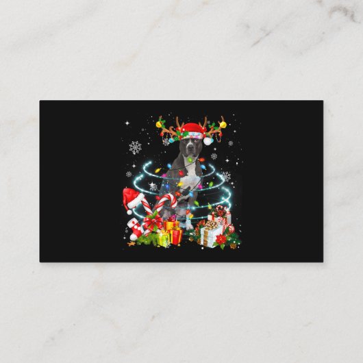 Carte De Visite Pittie Reindeer Joyeux pyjama X (Dos)