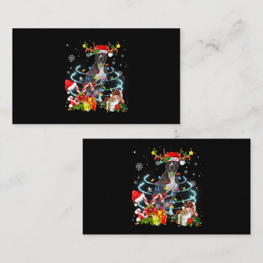 Carte De Visite Pittie Reindeer Joyeux pyjama X (Devant / Derrière)