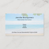 Carte De Visite Pittoresque Tropical Beach Sable de soleil et Surf (Dos)