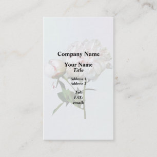 Carte De Visite Pivoine rose pâle et bouton