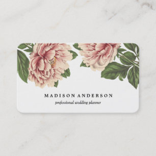 Carte De Visite Pivoines roses vintages