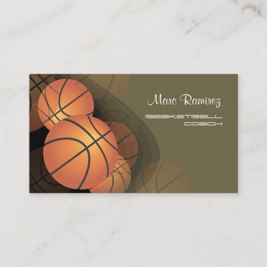 Carte De Visite Pix-Dezines Basketball Coach/DO-IT-YOURSELF couleu (Devant)