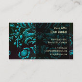 Carte De Visite Pix-Dezines Dolcè Damask/Turquoise+Charbon (Dos)