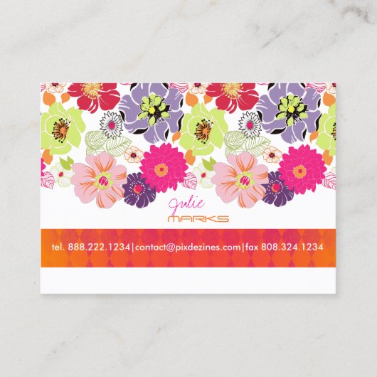 Carte De Visite Pix-Dezines Flore rétro ~ Alegre (Dos)