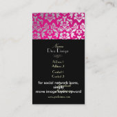 Carte De Visite Pix-Dezines Haute-Coutour Damask, Faux Silver (Dos)