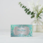 Carte De Visite Pix-Dezines Haute-Coutour Damask, Faux Silver (Debout devant)