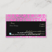 Carte De Visite Pix-Dezines Haute-Coutour Damask, Faux Silver (Dos)