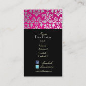 Carte De Visite Pix-Dezines Haute-Coutour Damask, Faux Silver (Dos)