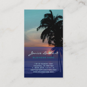 Carte De Visite Pix Dezines Hawaiian Beach Sunset/Tropical Paradis