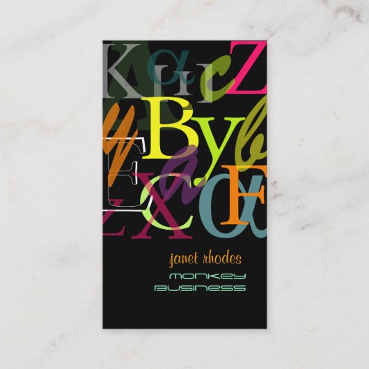 Carte De Visite PixDezines ABC, grec Alpha/DO-IT-YOURSELF arrière  (Devant)