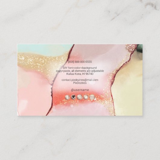 Carte De Visite PixDezines Abstract Alcohol n Ink (Dos)