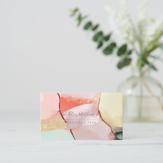 Carte De Visite PixDezines Abstract Alcohol n Ink (Debout devant)