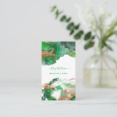 Carte De Visite PixDezines Abstrait Aquarelle Or Emerald (Debout devant)