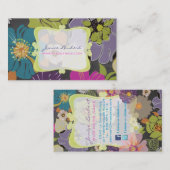 Carte De Visite PixDezines alegre fleurs rétro/tableau (Devant / Derrière)