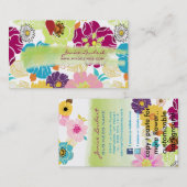 Carte De Visite PixDezines alegre rétro fleurs tropicales/do-it-yo (Devant / Derrière)