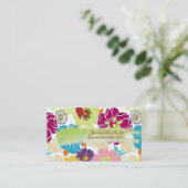 Carte De Visite PixDezines alegre rétro fleurs tropicales/do-it-yo (Debout devant)