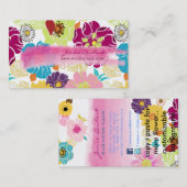 Carte De Visite PixDezines alegre rétro fleurs tropicales/do-it-yo (Devant / Derrière)