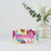 Carte De Visite PixDezines alegre rétro fleurs tropicales/do-it-yo (Debout devant)