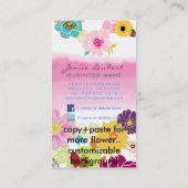 Carte De Visite PixDezines alegre rétro fleurs tropicales/do-it-yo (Dos)