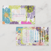 Carte De Visite PixDezines alegre rétro fleurs tropicales/do-it-yo (Devant / Derrière)