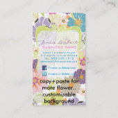 Carte De Visite PixDezines alegre rétro fleurs tropicales/do-it-yo (Dos)