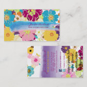 Carte De Visite PixDezines alegre rétro fleurs tropicales/do-it-yo (Devant / Derrière)