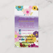 Carte De Visite PixDezines alegre rétro fleurs tropicales/do-it-yo (Dos)