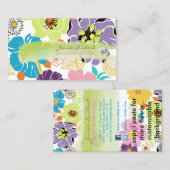 Carte De Visite PixDezines alegre rétro fleurs tropicales/do-it-yo (Devant / Derrière)