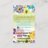 Carte De Visite PixDezines alegre rétro fleurs tropicales/do-it-yo (Dos)