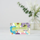 Carte De Visite PixDezines alegre rétro fleurs tropicales/do-it-yo (Debout devant)